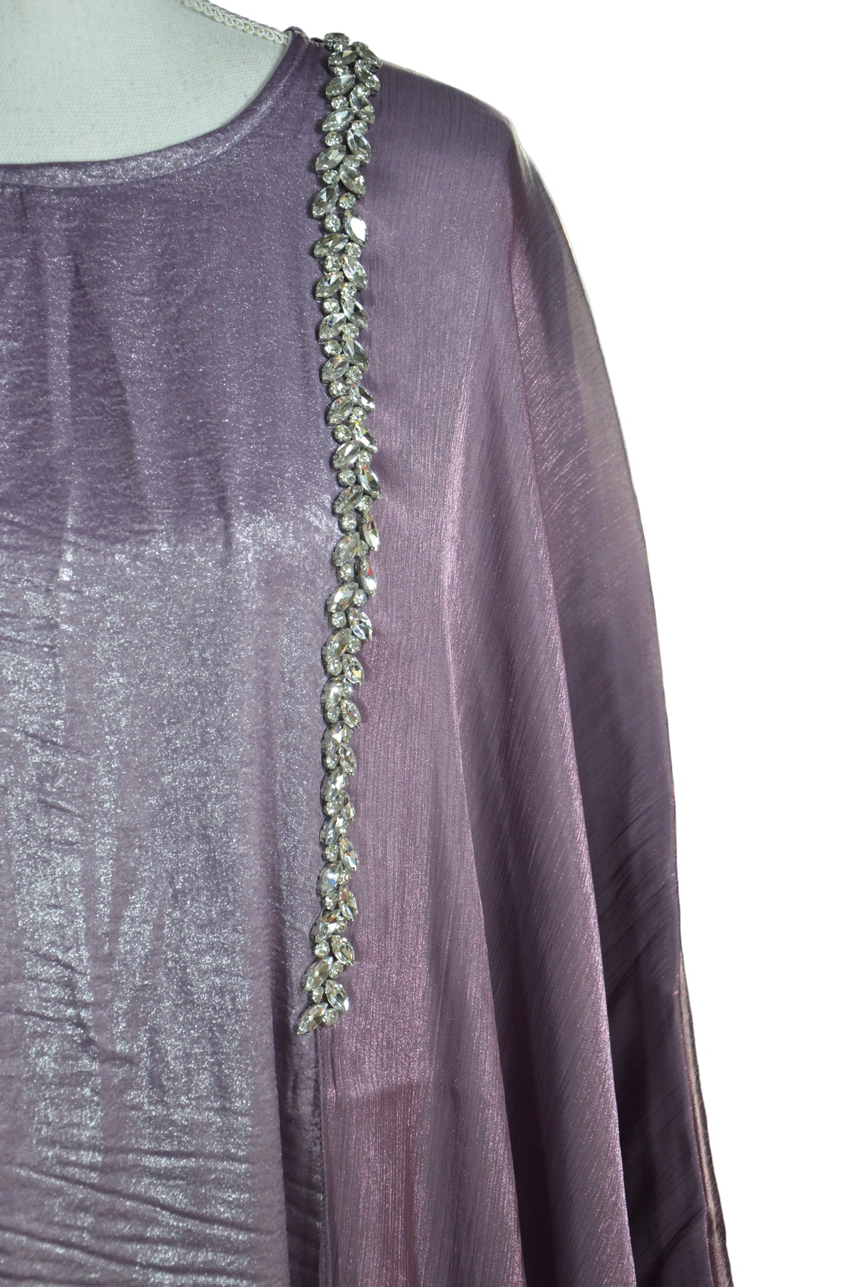 Abaya Rose Satinée Perlée