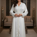 Caftan Blanc Brillant Luxe - Robe Marocaine Élégante