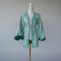 Green Silver Brocade Blazer Jacket – Moroccan Luxury & Prestige