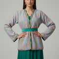 Blazer Sari Doublé Vert – Nature, Prestige & Élégance Orientale