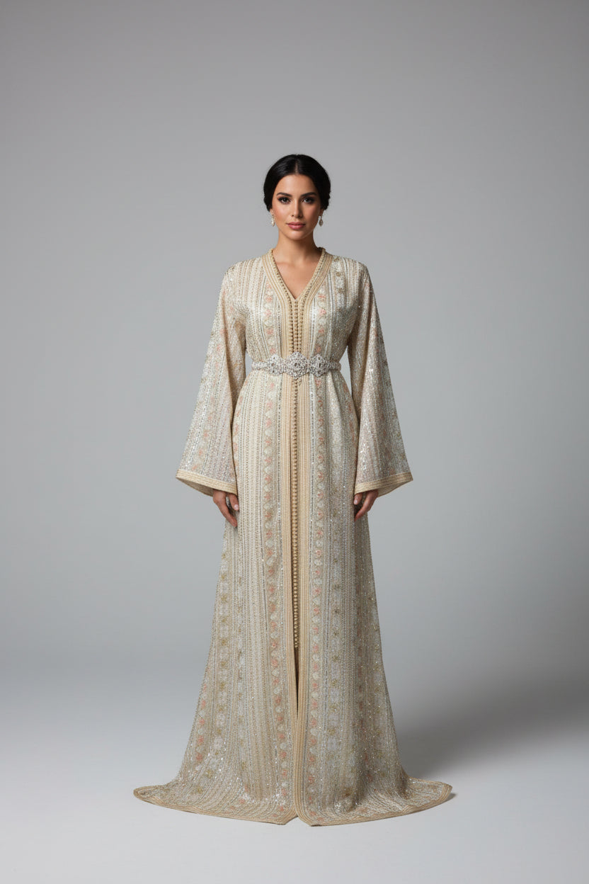 Takchita Sari Blanche – Pureté, Grâce & Fusion Orientale