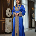 Oriental Kimono – Royal Blue & Gold Embroidery – Matching Belt