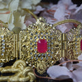 "Sultana" Oriental Belt - Fuchsia Pink Stone (Gold)