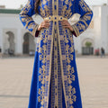 Takchita Bleue Brodée Marocaine - Luxe et Tradition