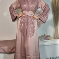 "Noura" Powder Pink Takchita – tone-on-tone embroidery & artisanal sfifa
