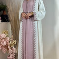 "Maysa" KIMONO - Powdered mauve & ivory, artisanal sfifa